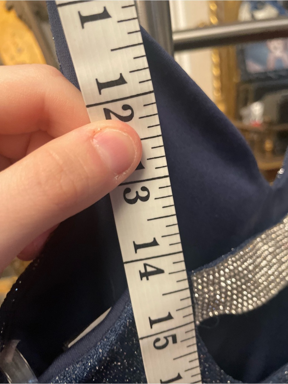 Windsor Navy Blue Glitter V-Neck Bodycon Mini Dress - Picture 10 of 12